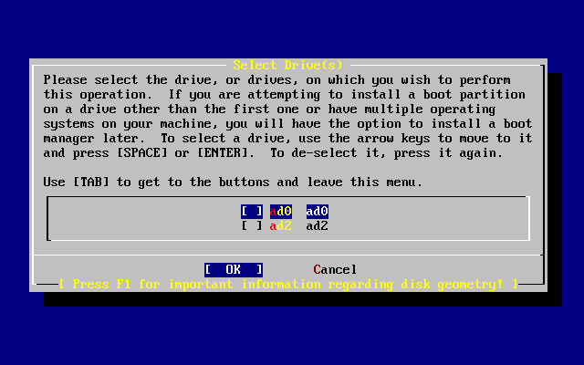 Select Drive for FDisk